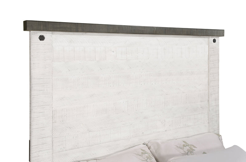 Lilith Wood Panel Bed Distressed