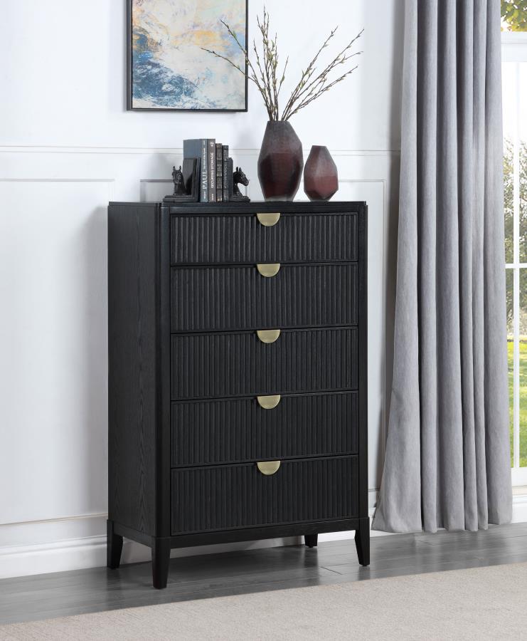 Brookmead 5-drawer Bedroom Chest Black Default Title