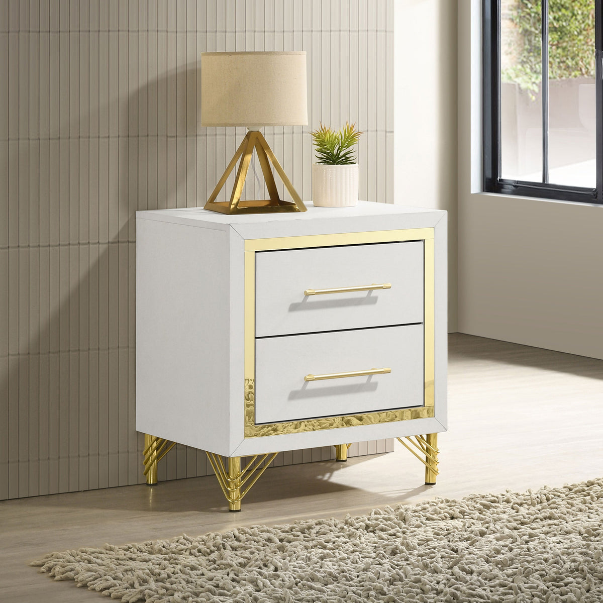 Lucia 2-drawer Nightstand Bedside Table