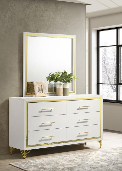 Lucia 6-drawer Dresser and Mirror White