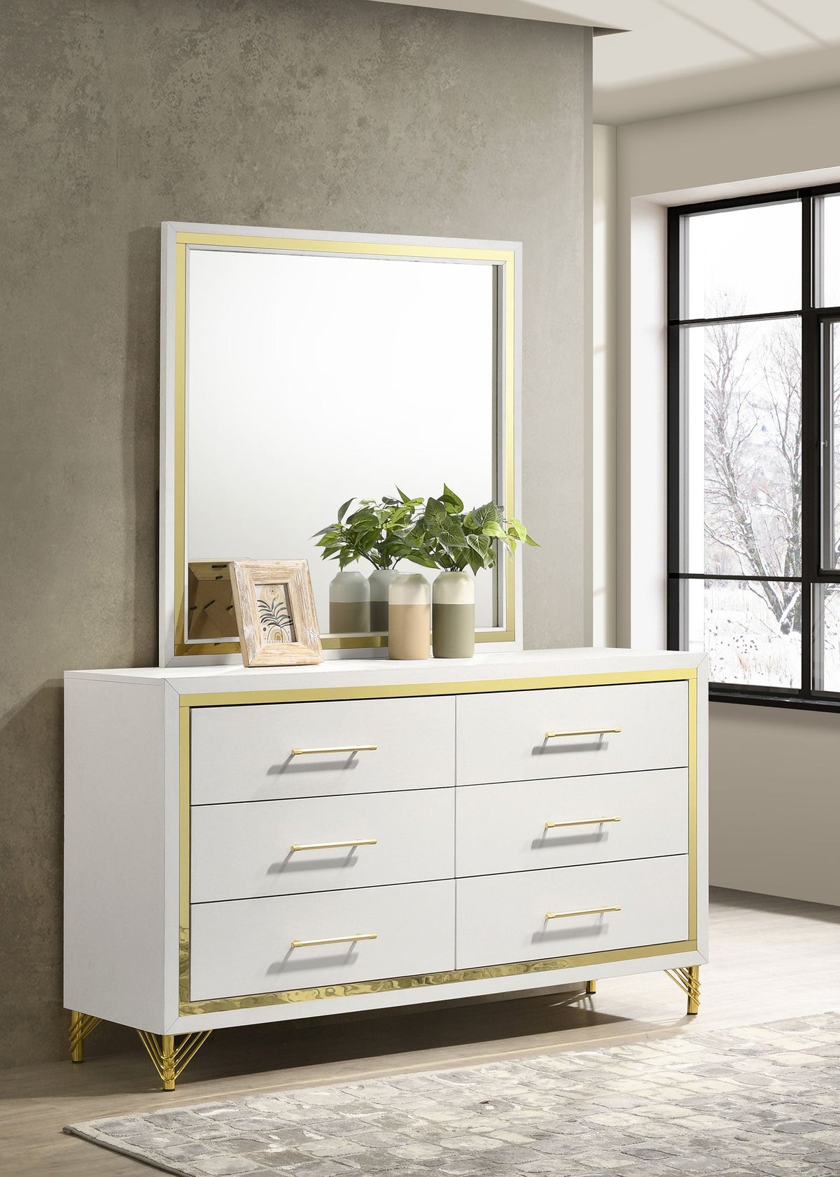 Lucia 6-drawer Dresser and Mirror
