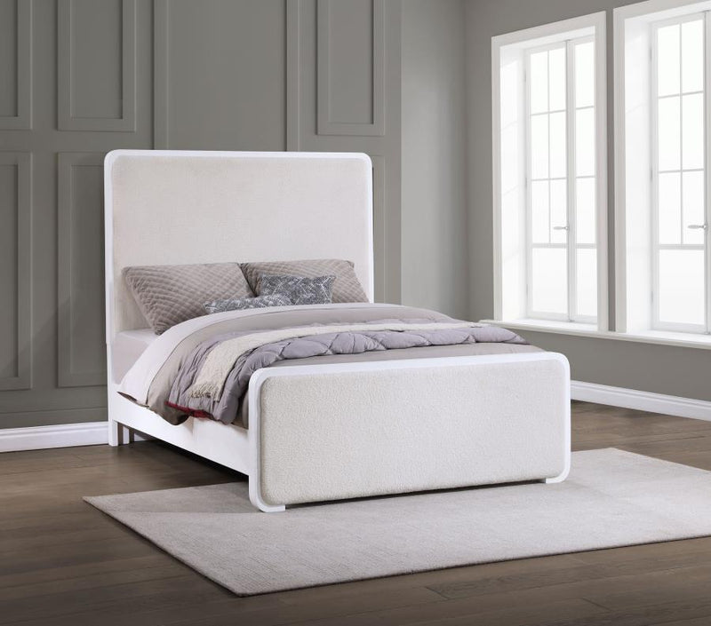 Anastasia Upholstered Panel Bed Pearl California King