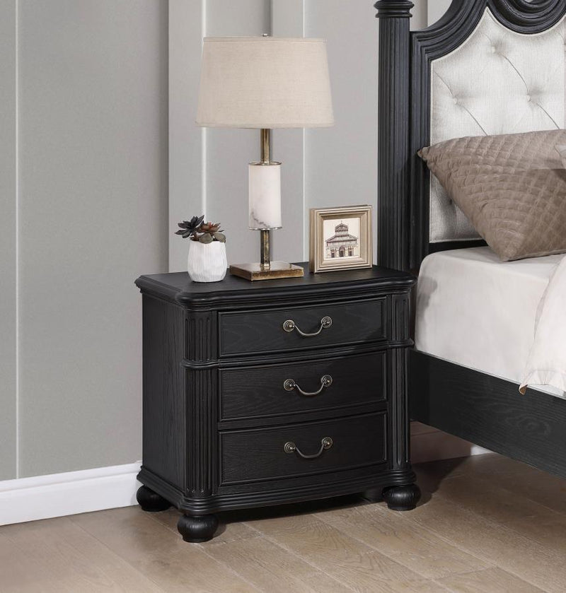 Celina 3-drawer Nightstand Black Default Title