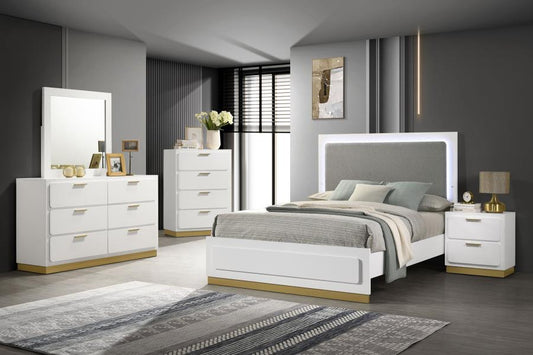 Caraway Bedroom Set White Eastern King 5-piece