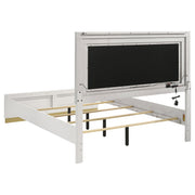 Caraway Wood LED Panel Bed