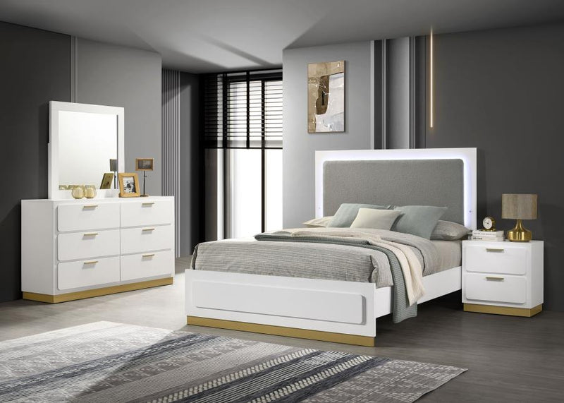 Caraway Bedroom Set White California King 4-piece