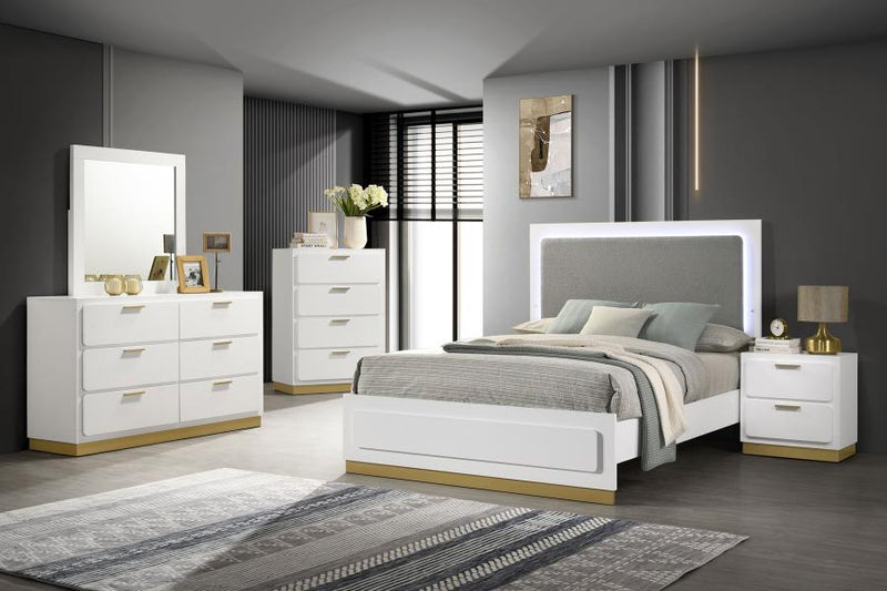 Caraway Bedroom Set White California King 5-piece