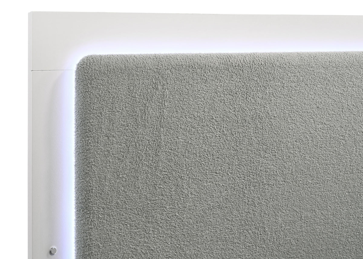 Caraway Wood LED Panel Bed