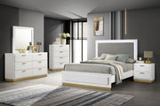Caraway Wood LED Panel Bed
