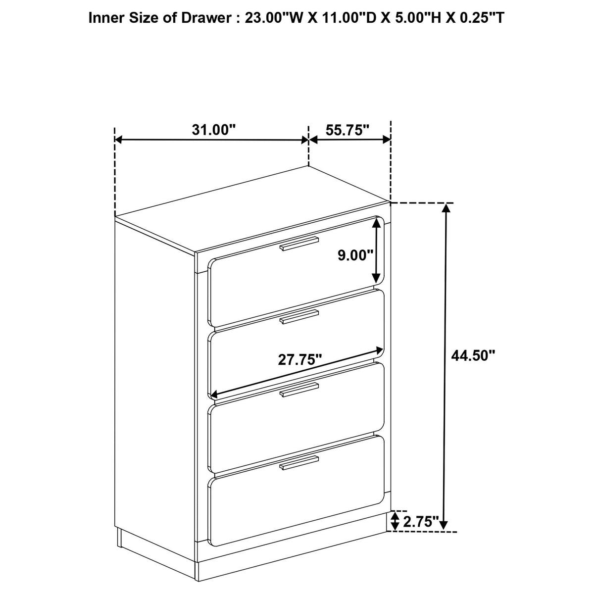 Caraway 4-drawer Bedroom Chest