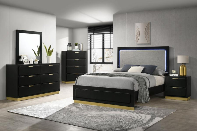 Caraway Bedroom Set Black Eastern King 5-piece