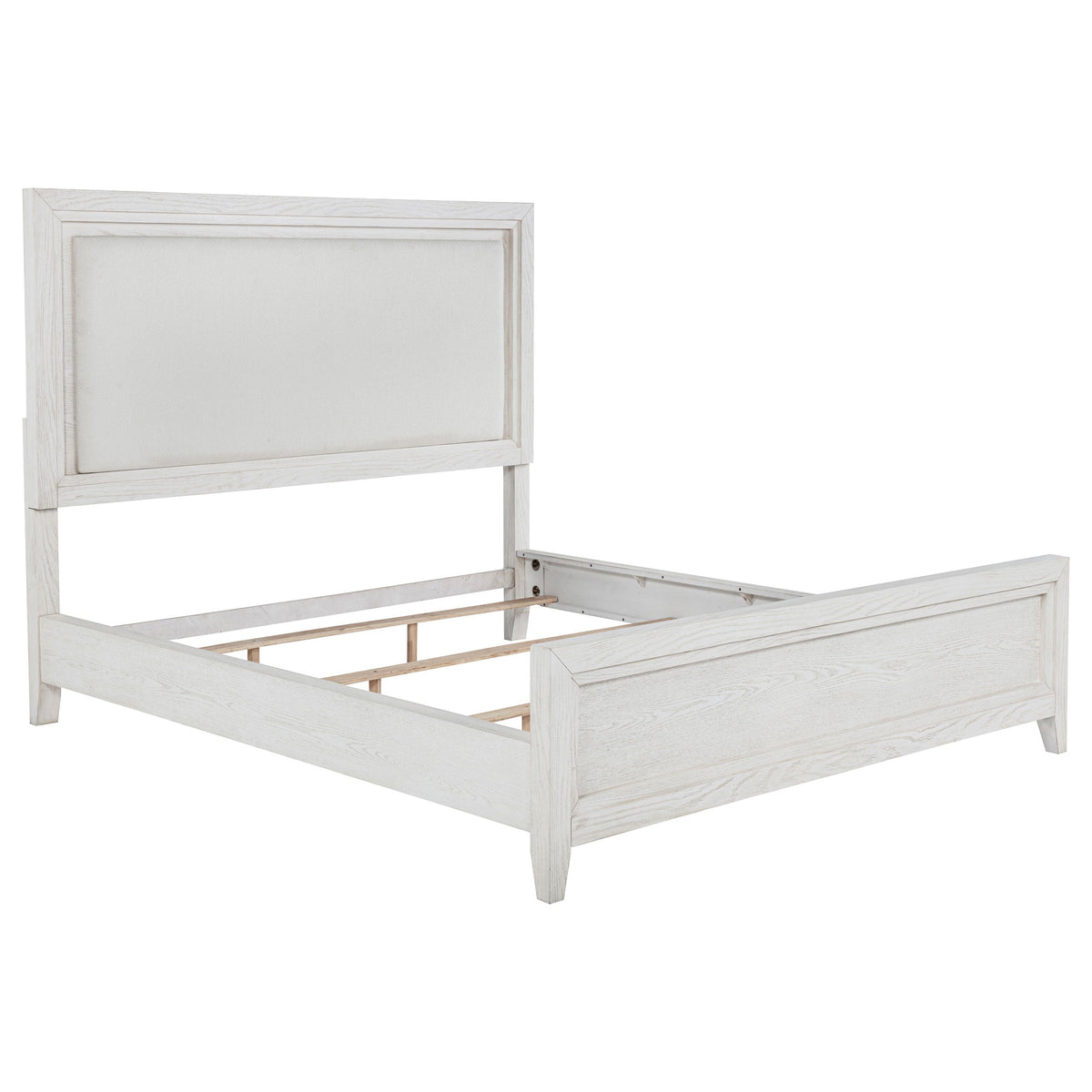 Marielle Upholstered Panel Bed Distressed