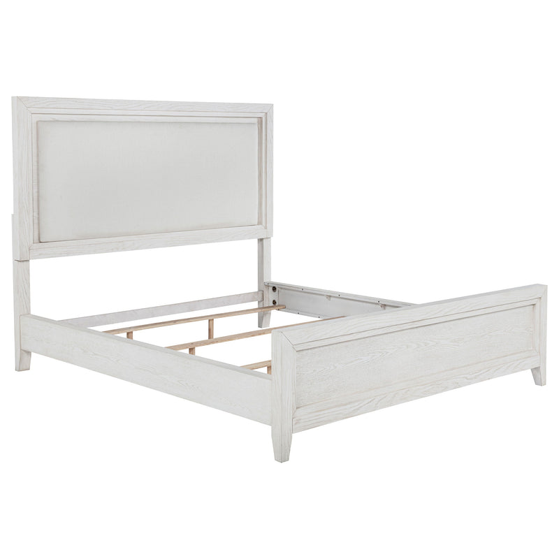 Marielle Upholstered Panel Bed Distressed