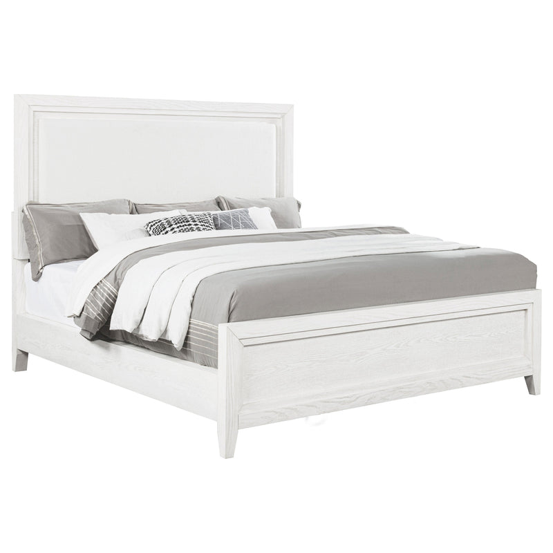 Marielle Upholstered Panel Bed Distressed