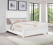 Marielle Upholstered Panel Bed Distressed California King