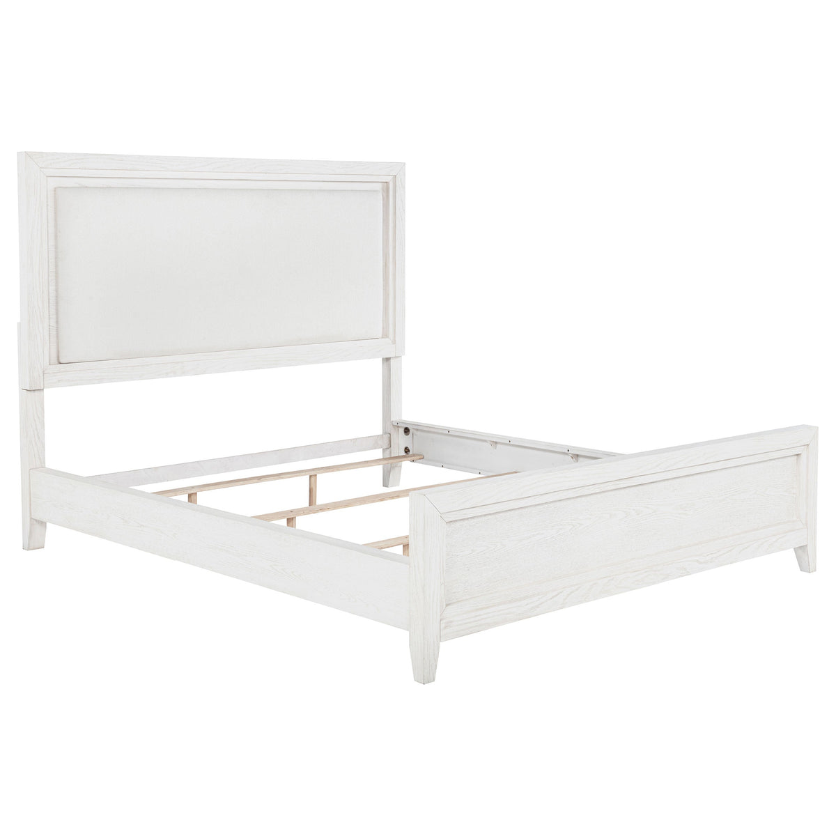 Marielle Upholstered Panel Bed Distressed