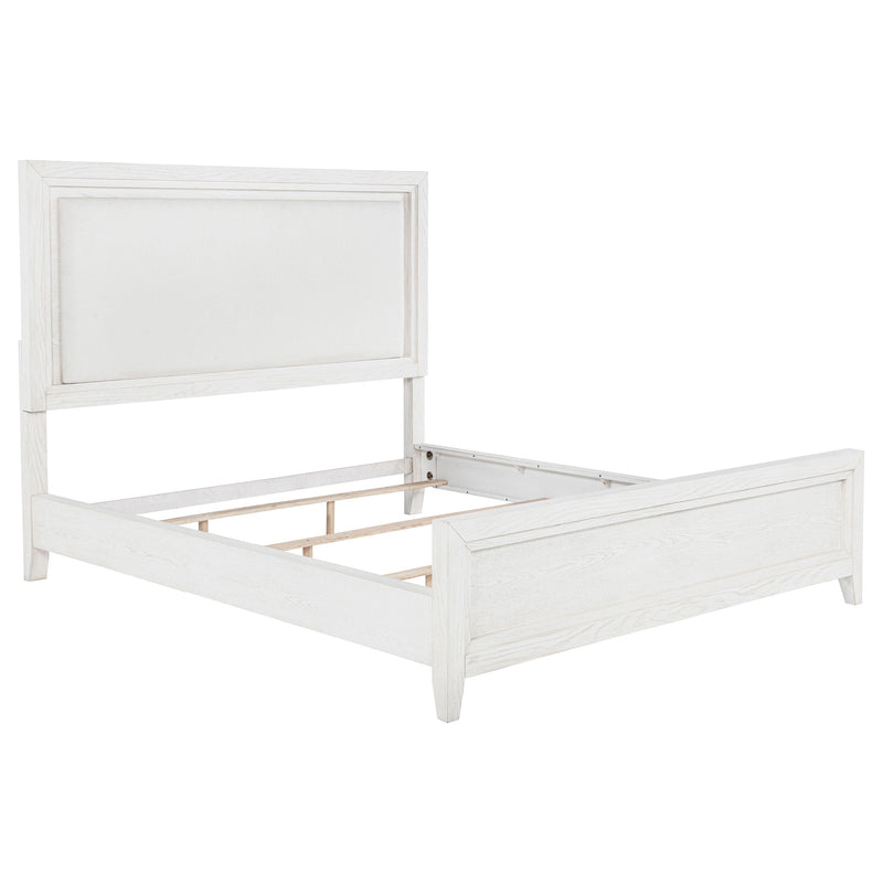 Marielle Upholstered Panel Bed Distressed
