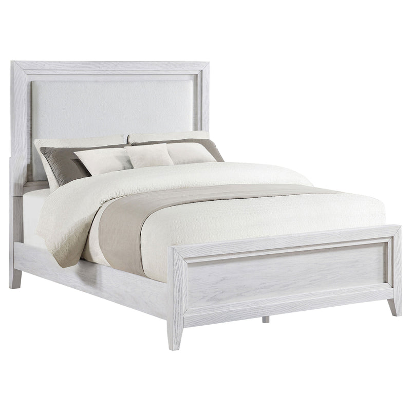 Marielle Upholstered Panel Bed Distressed
