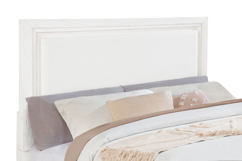 Marielle Upholstered Panel Bed Distressed