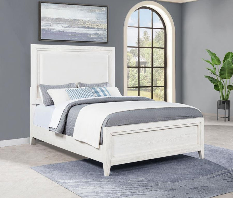 Marielle Upholstered Panel Bed Distressed Queen