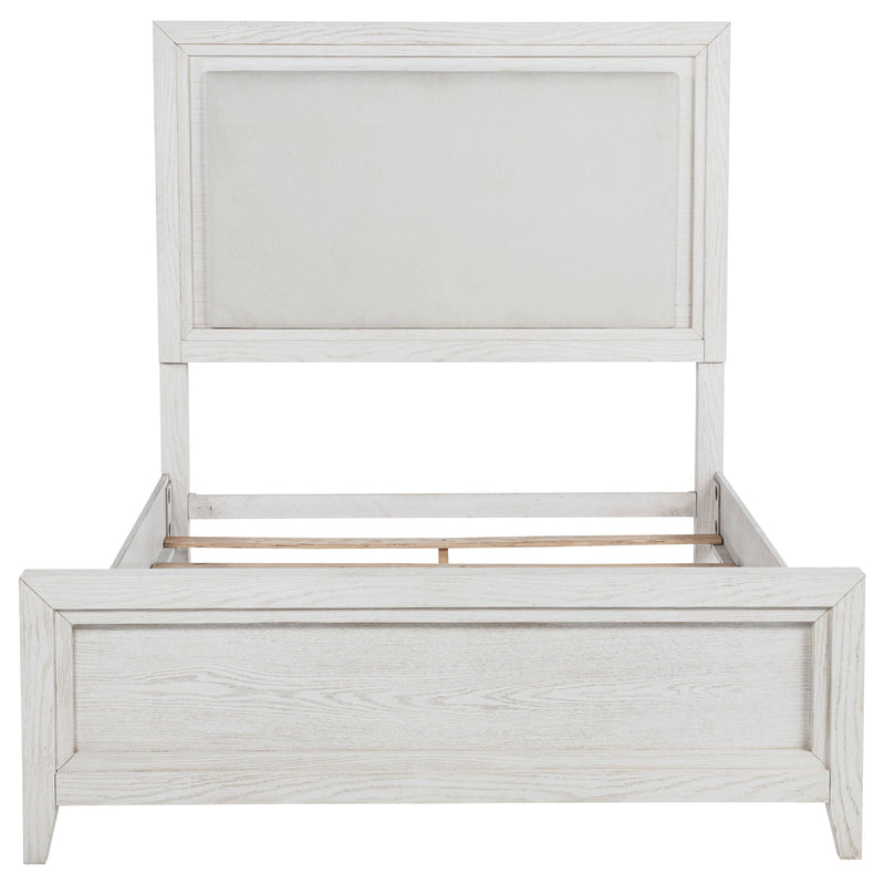 Marielle Upholstered Panel Bed Distressed