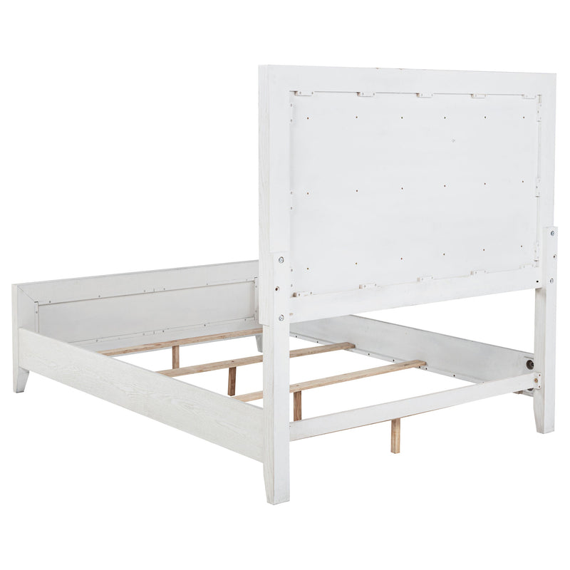 Marielle Upholstered Panel Bed Distressed