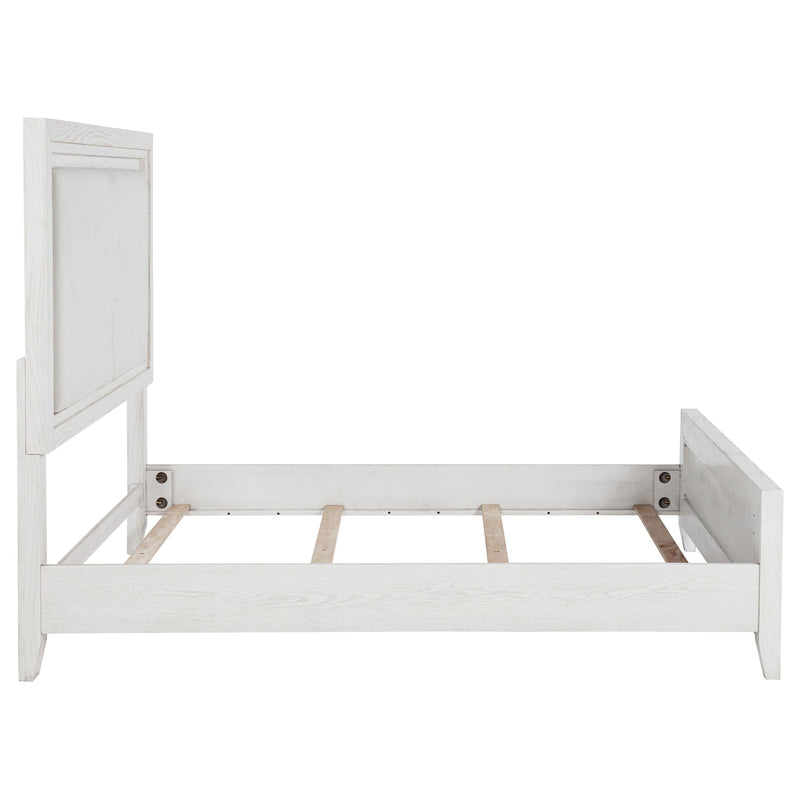 Marielle Upholstered Panel Bed Distressed