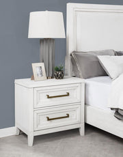 Marielle 2-drawer Nightstand Bedside Table Distressed White Default Title