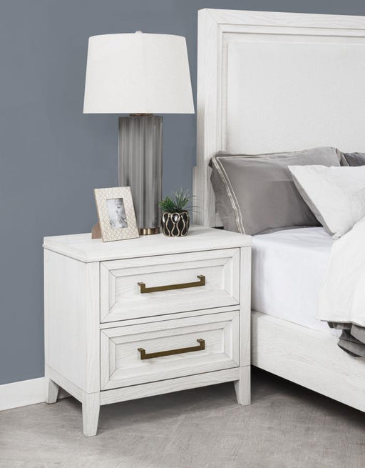 Marielle 2-drawer Nightstand Bedside Table Distressed White Default Title