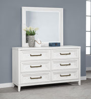 Marielle 6-drawer Dresser with Mirror Distressed White Default Title