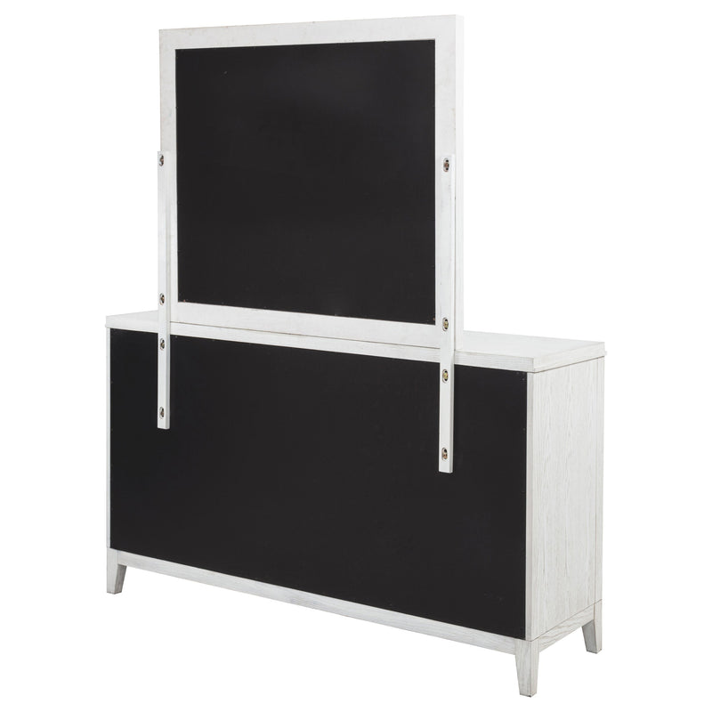 Marielle 6-drawer Dresser with Mirror Distressed White