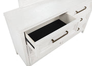 Marielle 6-drawer Dresser with Mirror Distressed White
