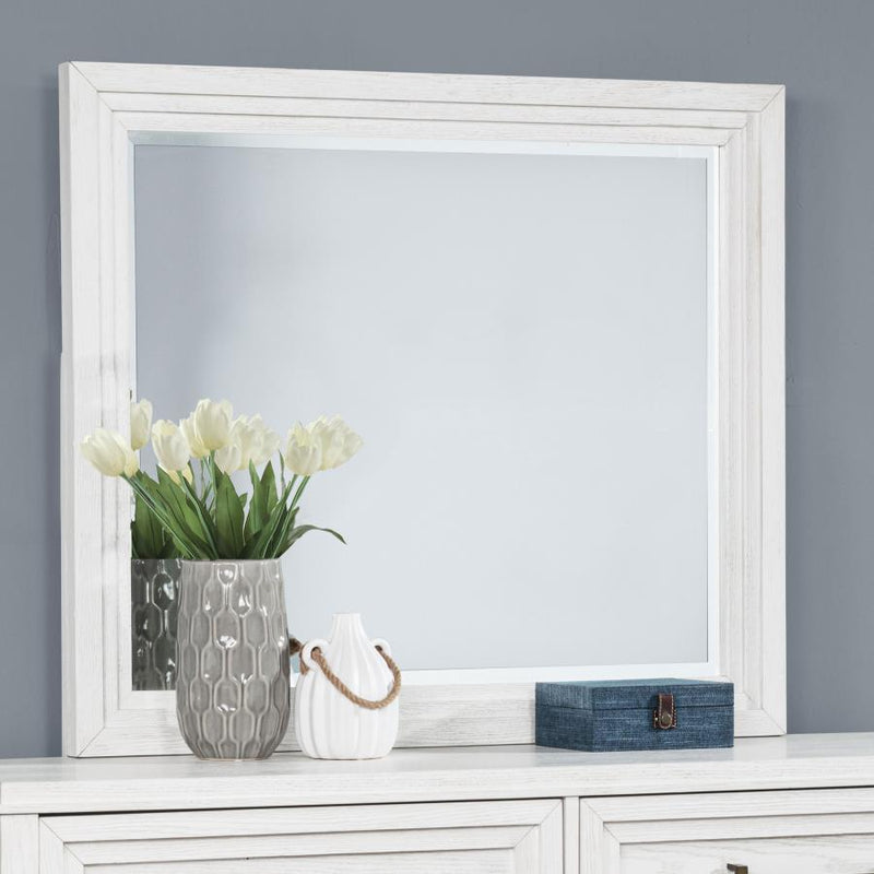 Marceline Dresser Mirror Distressed White