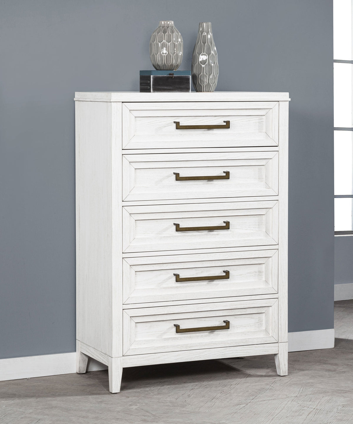 Marielle 5-drawer Bedroom Chest Distressed White