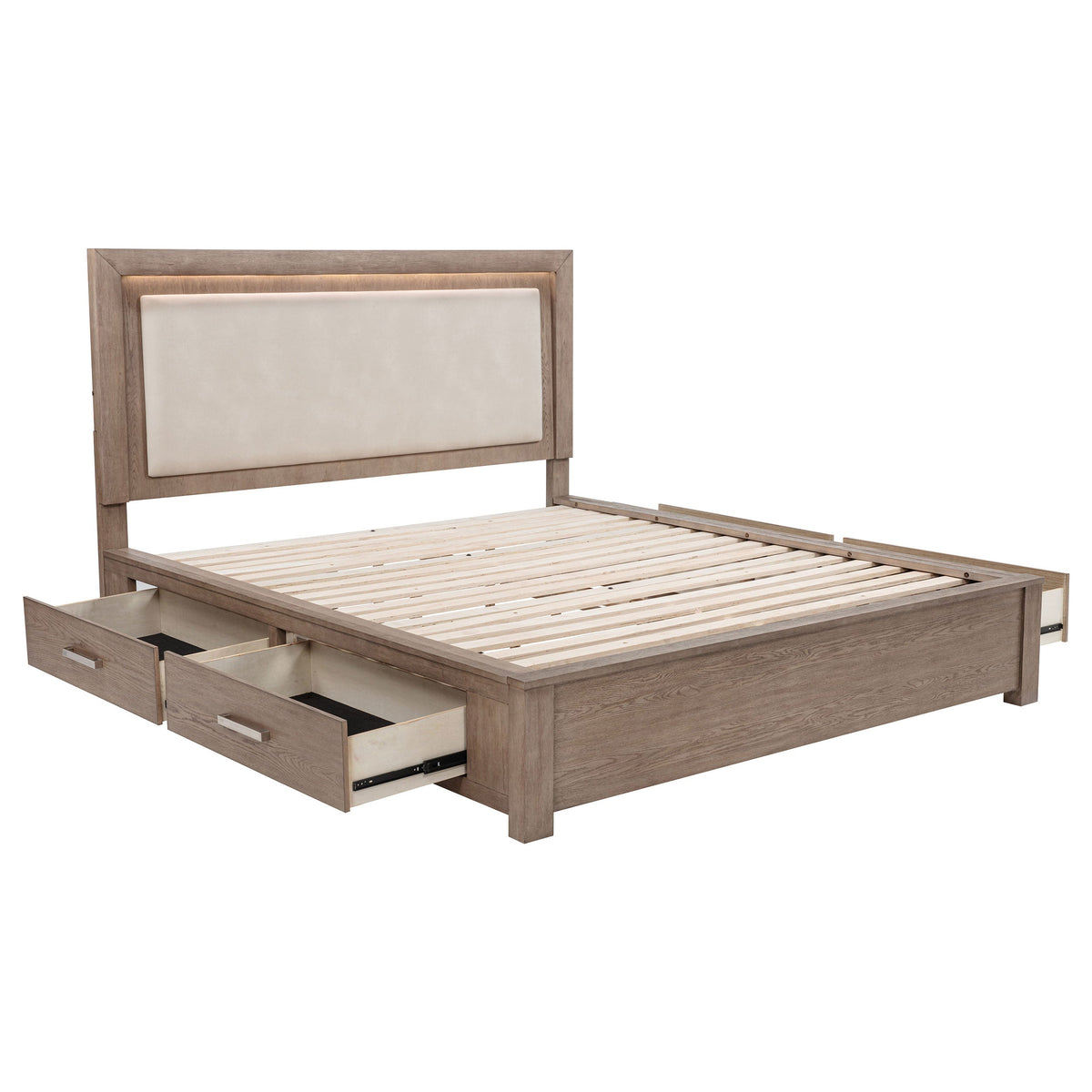 Kenora 56-inch LED Storage Bed Barley Brown
