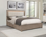 Kenora 56-inch LED Storage Bed Barley Brown California King