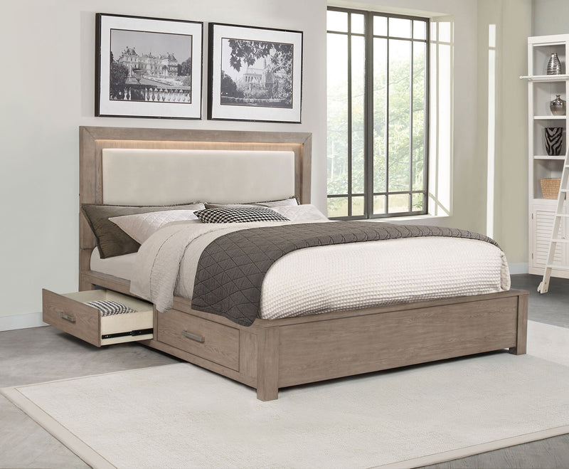 Kenora 56-inch LED Storage Bed Barley Brown