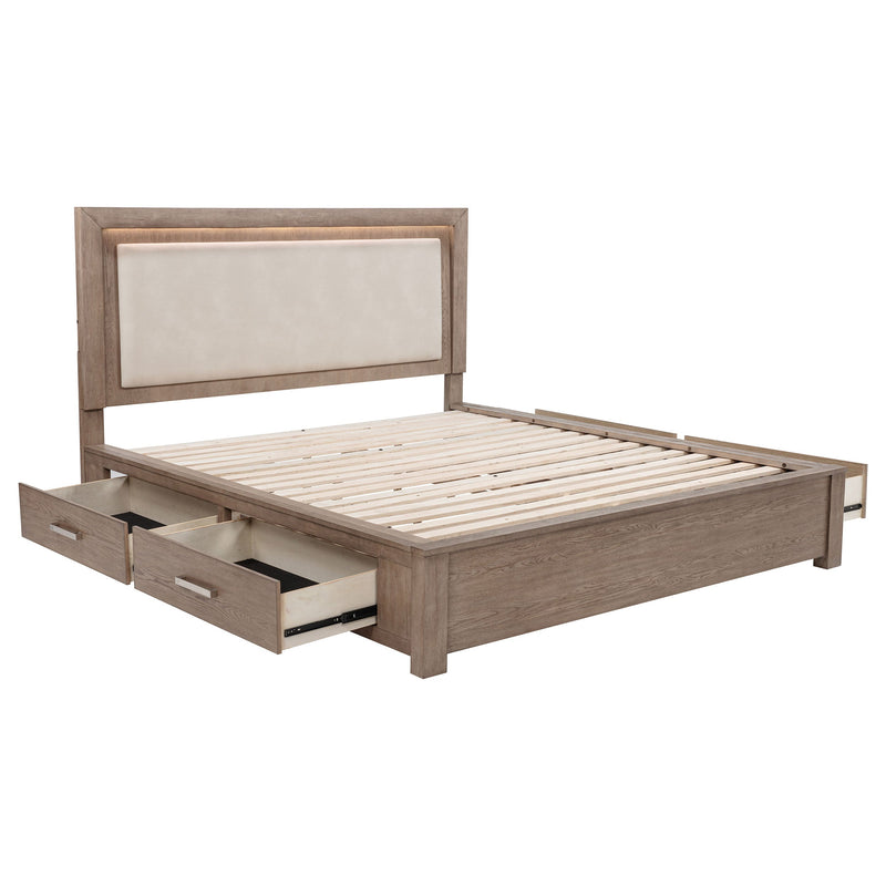 Kenora 56-inch LED Storage Bed Barley Brown