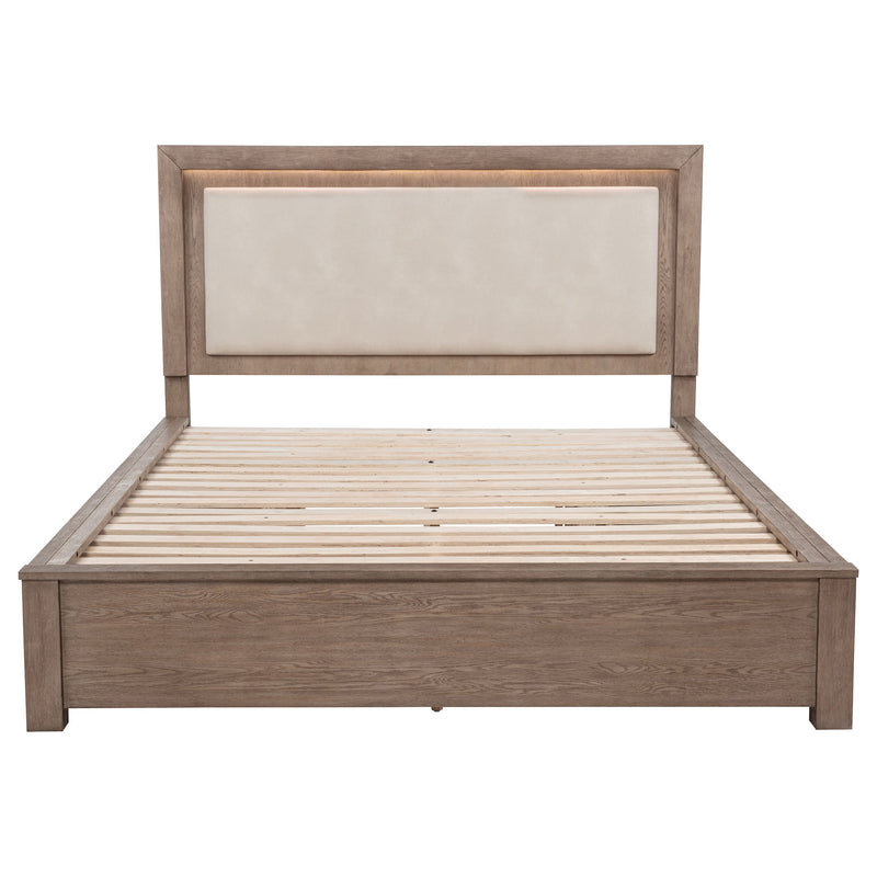 Kenora 56-inch LED Storage Bed Barley Brown