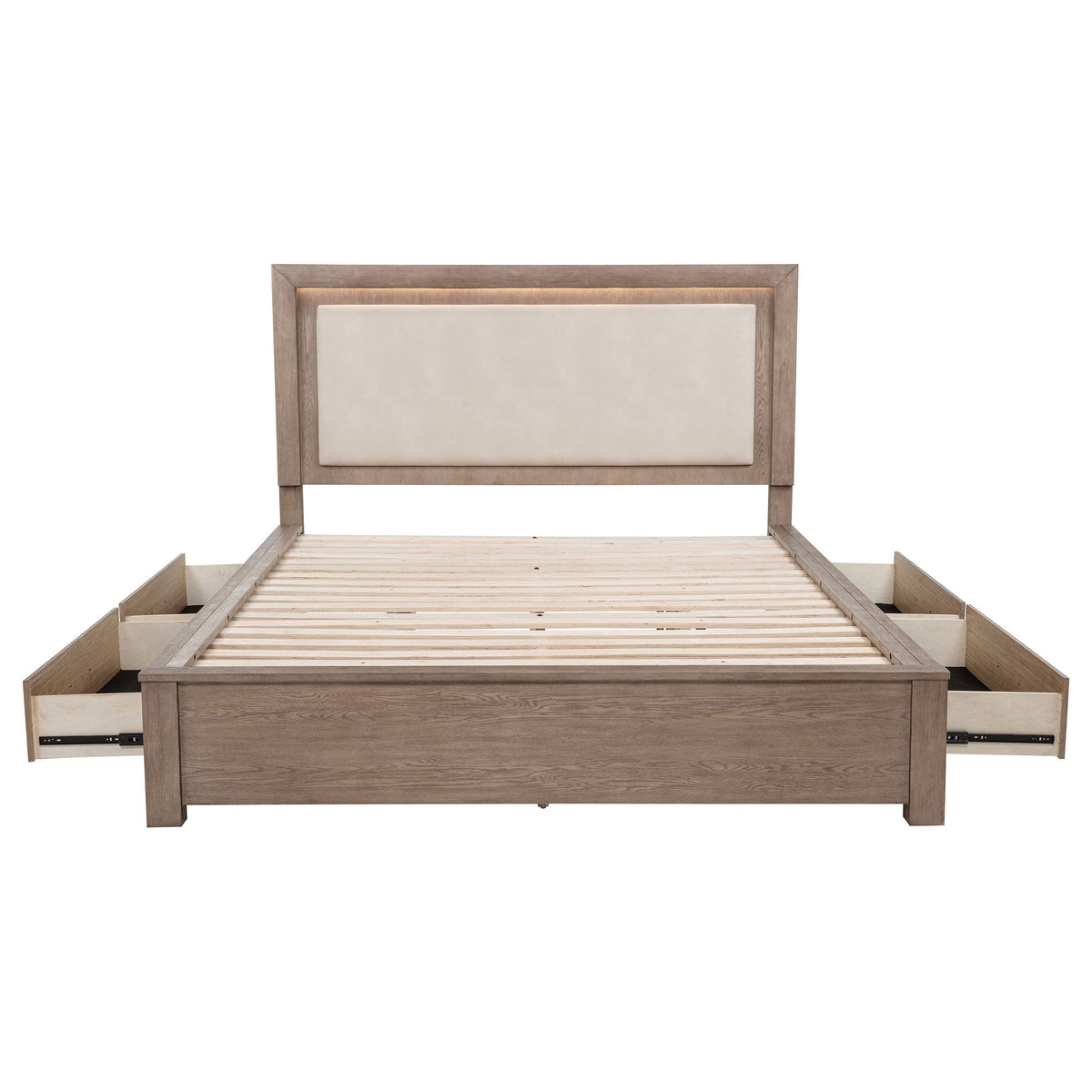 Kenora 56-inch LED Storage Bed Barley Brown