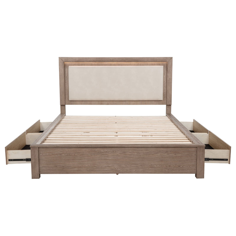 Kenora 56-inch LED Storage Bed Barley Brown