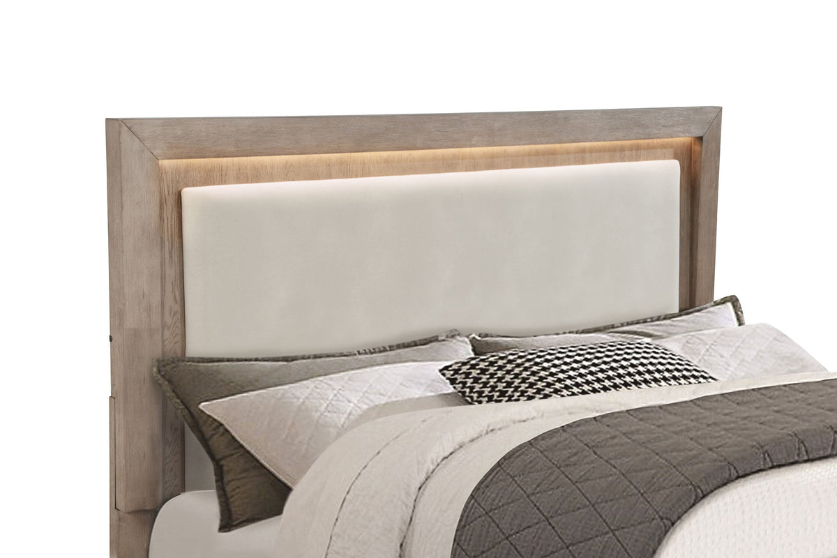 Kenora 56-inch LED Storage Bed Barley Brown