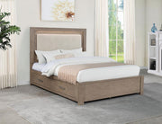 Kenora 56-inch LED Storage Bed Barley Brown Queen