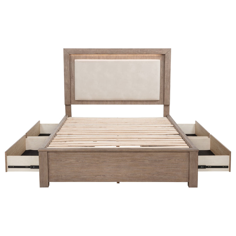 Kenora 56-inch LED Storage Bed Barley Brown