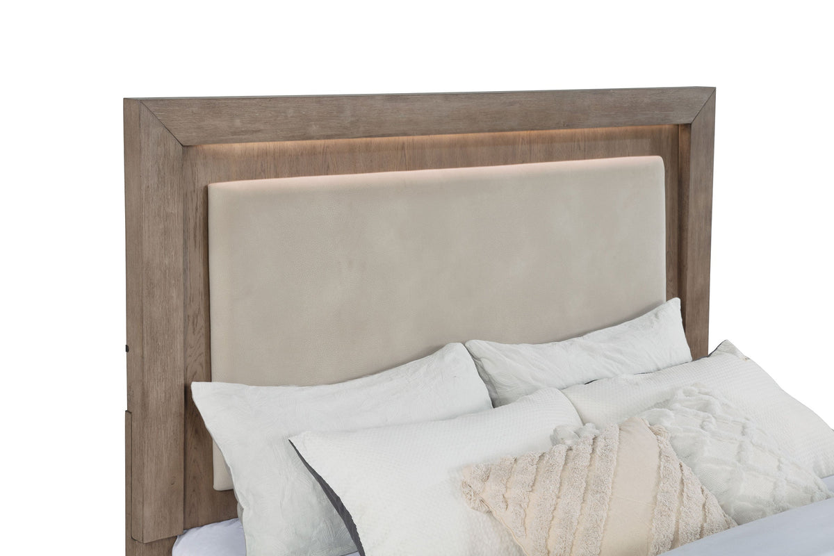 Kenora 56-inch LED Storage Bed Barley Brown