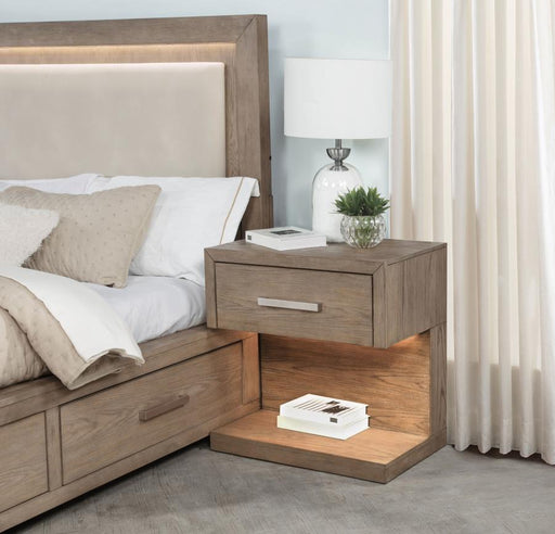 Kenora 1-drawer Nightstand Bedside Table Barley Brown Default Title