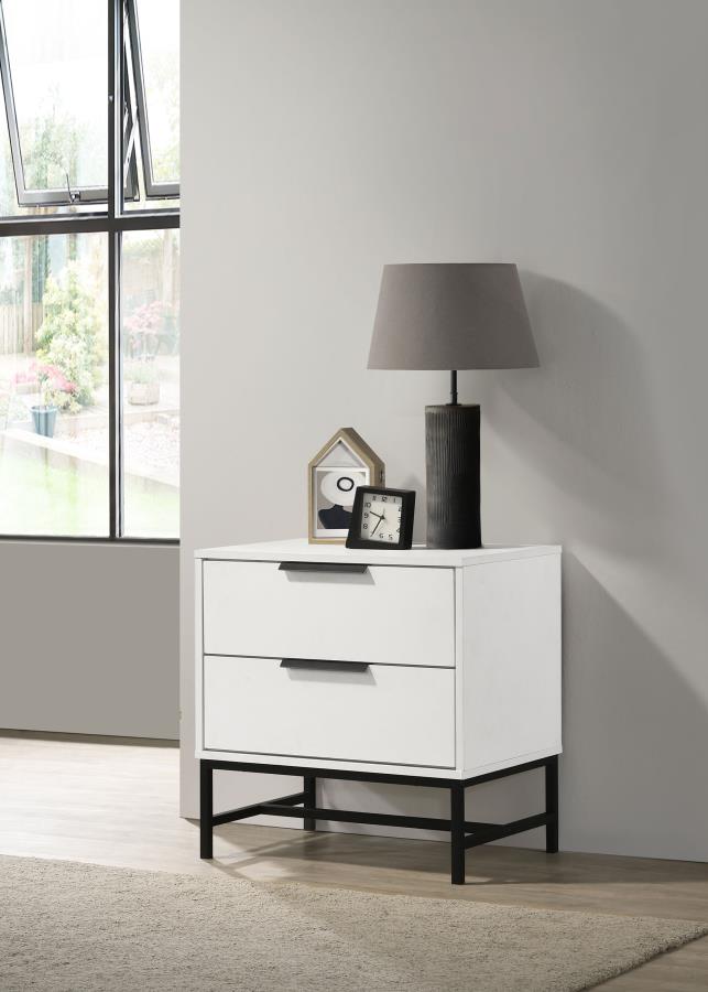 Sonora 2-drawer Nightstand Bedside Table White Default Title