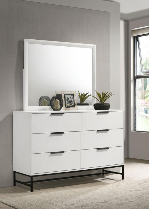 Sonora 6-drawer Dresser with Mirror White Default Title