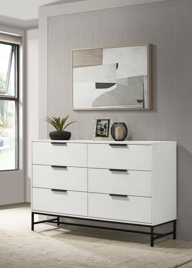 Sonora 6-drawer Bedroom Dresser White Default Title