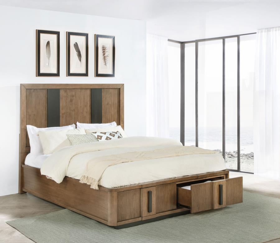 Terrace 2-drawer Storage Bed Ash Brown Queen